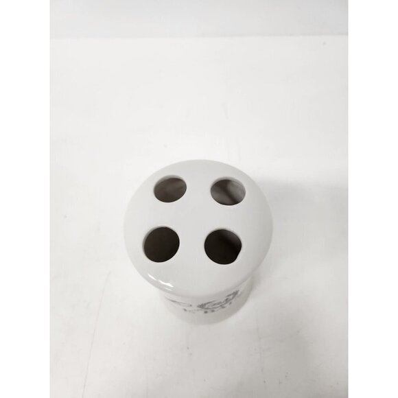 HOME Essentials Ceramic Le Bain Paris Toothbrush Holder Container White - Picture 2 of 6